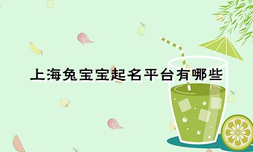 上海兔宝宝起名平台有哪些