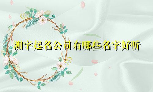 测字起名公司有哪些名字好听