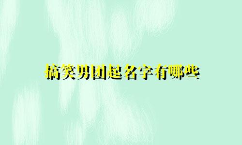 搞笑男团起名字有哪些