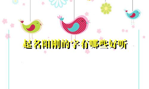 起名阳刚的字有哪些好听