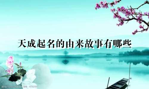 天成起名的由来故事有哪些