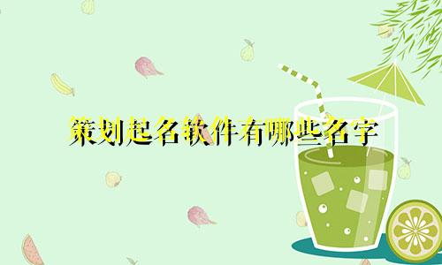策划起名软件有哪些名字