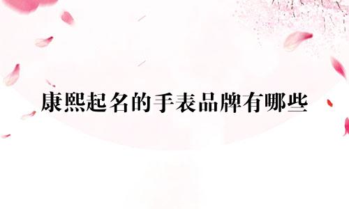 康熙起名的手表品牌有哪些