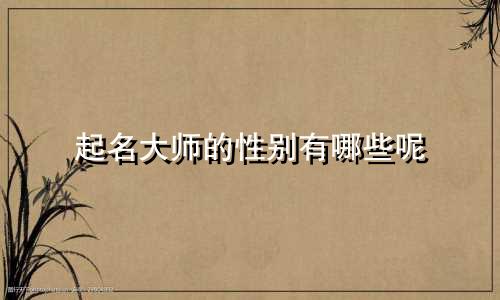 起名大师的性别有哪些呢