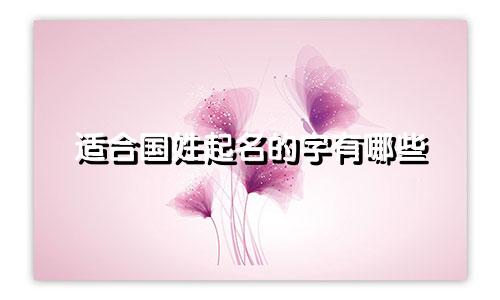 适合国姓起名的字有哪些