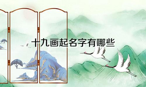 十九画起名字有哪些