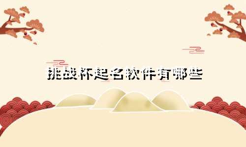 挑战杯起名软件有哪些
