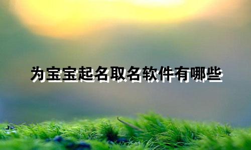 为宝宝起名取名软件有哪些
