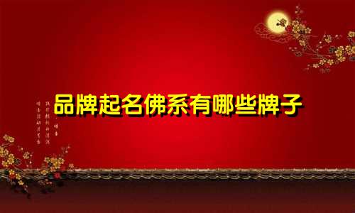 品牌起名佛系有哪些牌子