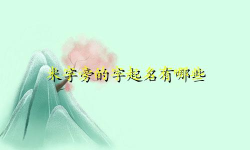 米字旁的字起名有哪些