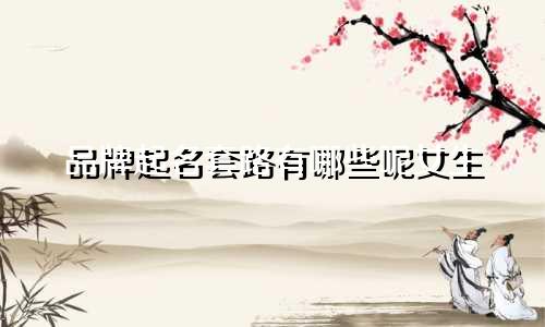 品牌起名套路有哪些呢女生