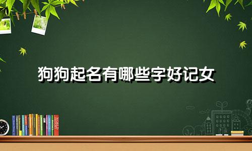 狗狗起名有哪些字好记女