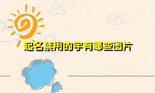 起名禁用的字有哪些图片