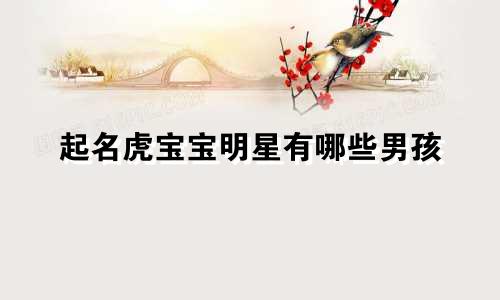 起名虎宝宝明星有哪些男孩