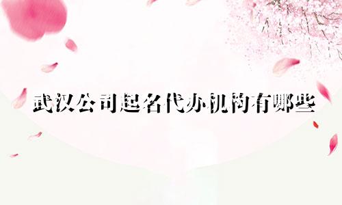 武汉公司起名代办机构有哪些