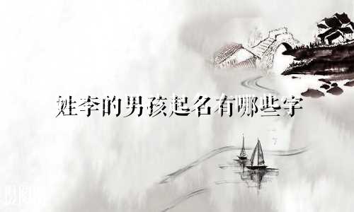 姓李的男孩起名有哪些字
