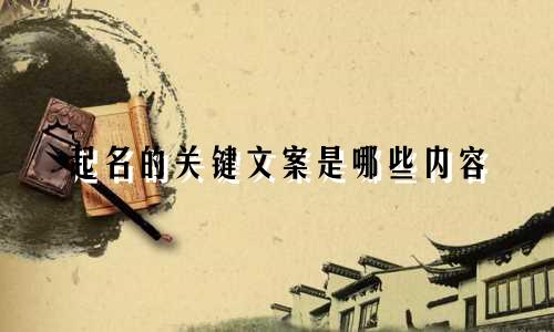 起名的关键文案是哪些内容