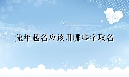 兔年起名应该用哪些字取名