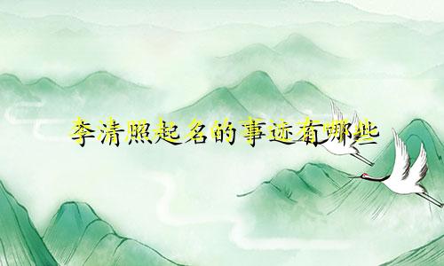 李清照起名的事迹有哪些