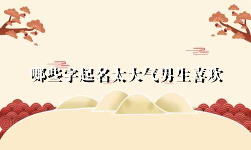 哪些字起名太大气男生喜欢