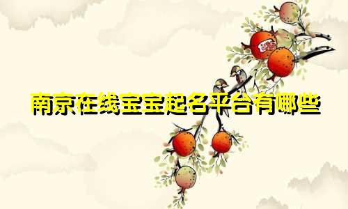 南京在线宝宝起名平台有哪些