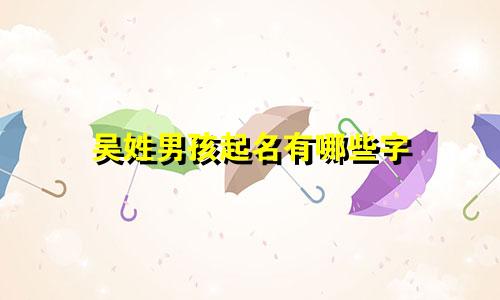 吴姓男孩起名有哪些字