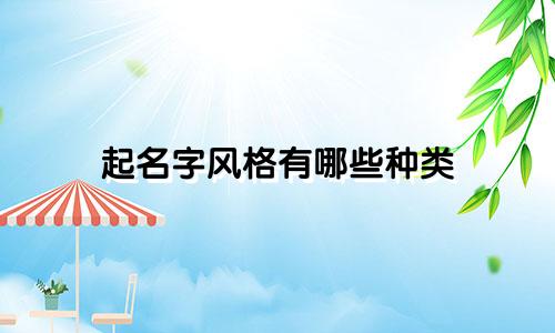 起名字风格有哪些种类