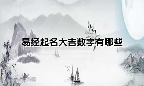 易经起名大吉数字有哪些