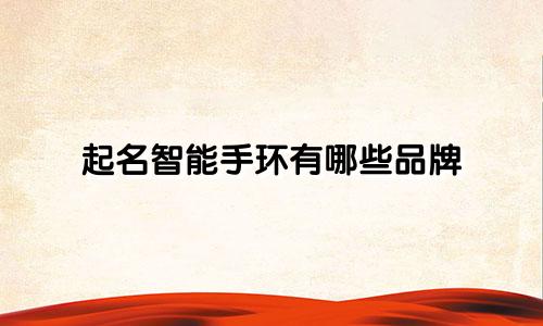 起名智能手环有哪些品牌