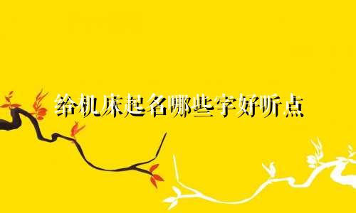 给机床起名哪些字好听点