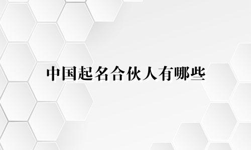 中国起名合伙人有哪些
