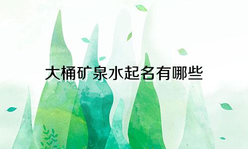 大桶矿泉水起名有哪些