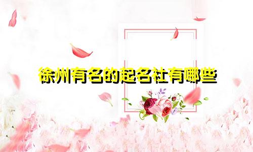 徐州有名的起名社有哪些