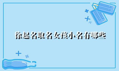 徐起名取名女孩小名有哪些