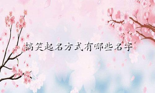 搞笑起名方式有哪些名字