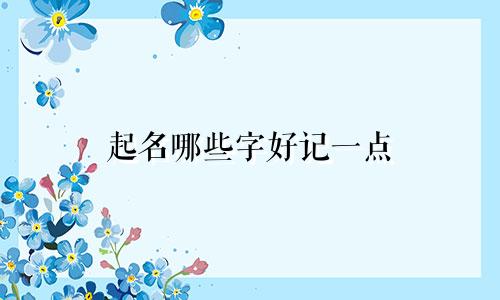 起名哪些字好记一点