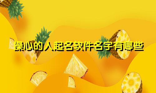 操心的人起名软件名字有哪些