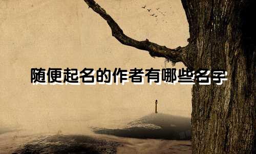 随便起名的作者有哪些名字