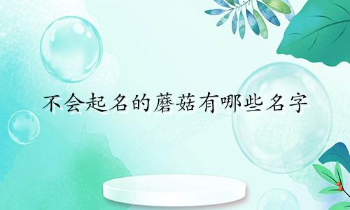 不会起名的蘑菇有哪些名字