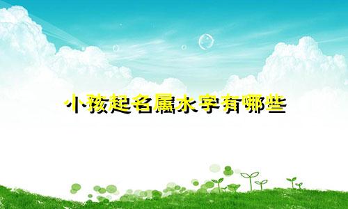 小孩起名属水字有哪些
