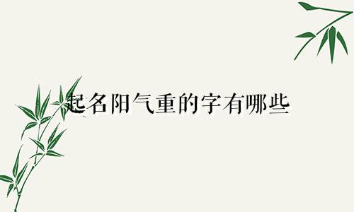 起名阳气重的字有哪些