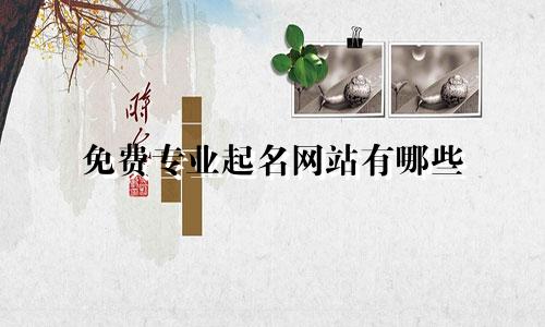 免费专业起名网站有哪些