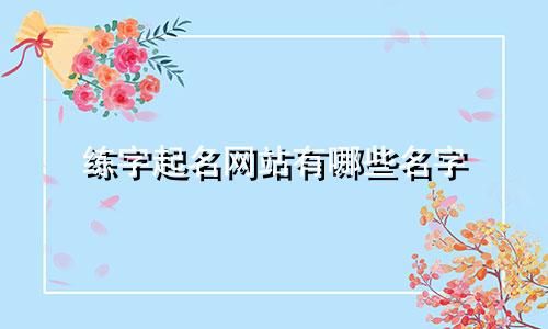 练字起名网站有哪些名字
