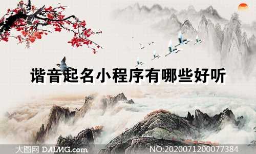 谐音起名小程序有哪些好听