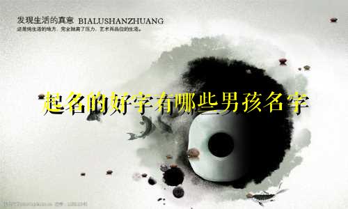 起名的好字有哪些男孩名字