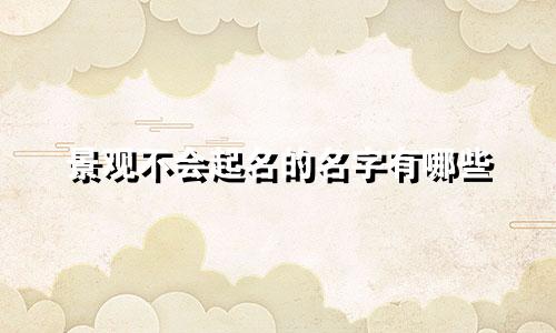 景观不会起名的名字有哪些