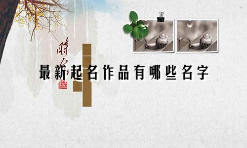最新起名作品有哪些名字