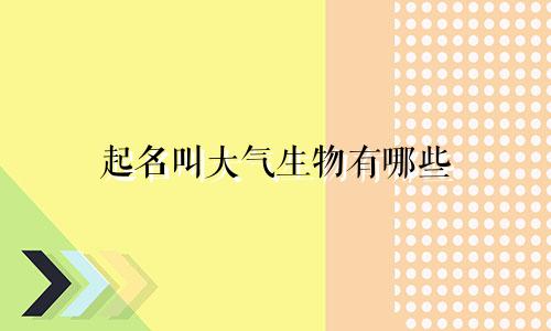 起名叫大气生物有哪些