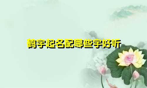 鹤字起名配哪些字好听