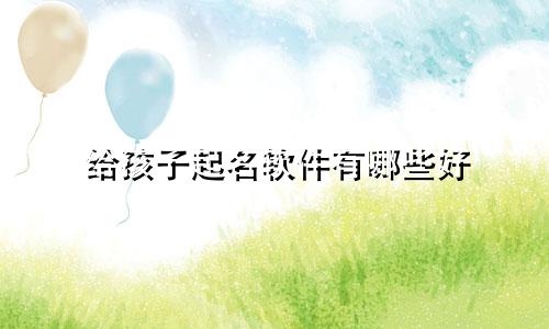 给孩子起名软件有哪些好